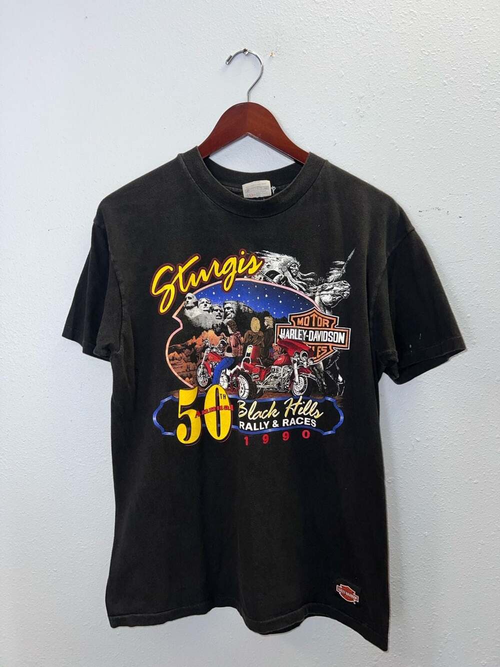 Vintage 90s Harley Davidson Sturgis 50th Rally T Shirt Mens Large Single Stitch